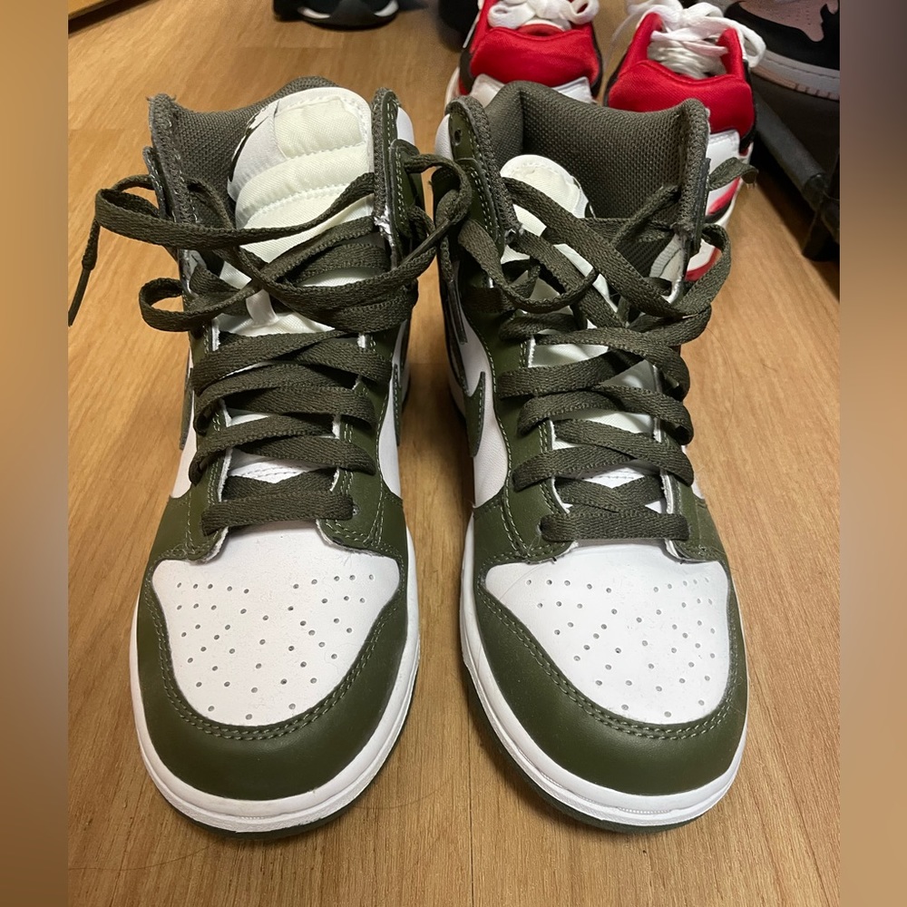 Nike khaki high top dunks